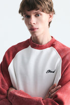 Blok Renkli Bisiklet Yaka Sweatshirt