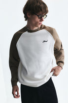 Blok Renkli Bisiklet Yaka Sweatshirt