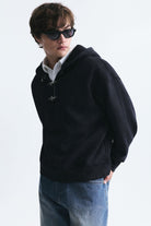Boxy Fit Metal Klips Kapama Sweatshirt
