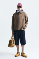 Boxy Fit Yazılı Kapüşonlu Sweatshirt