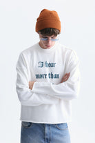 Boxy Fit Yazılı Sweatshirt