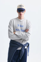 Boxy Fit Yazılı Sweatshirt
