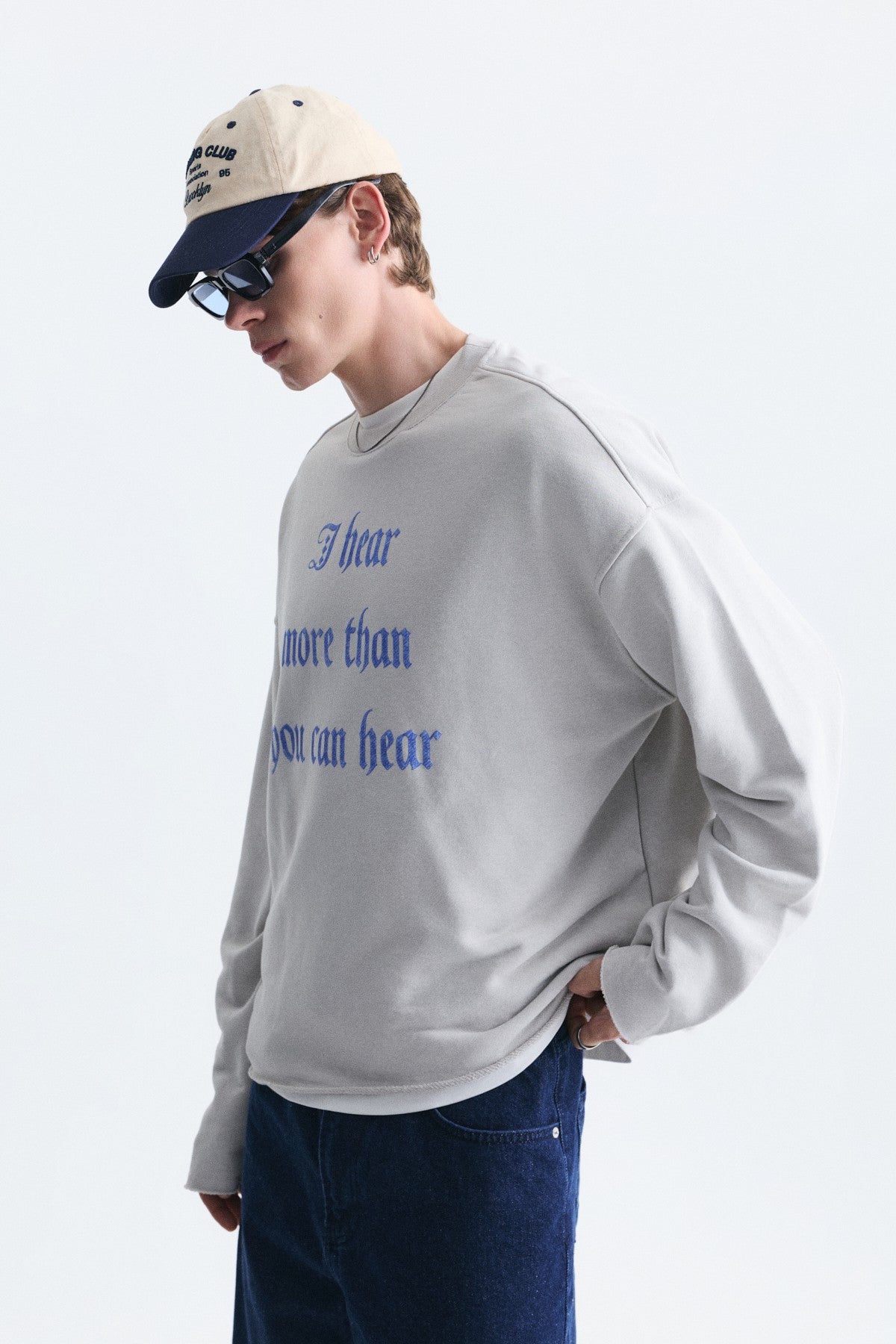 Boxy Fit Yazılı Sweatshirt
