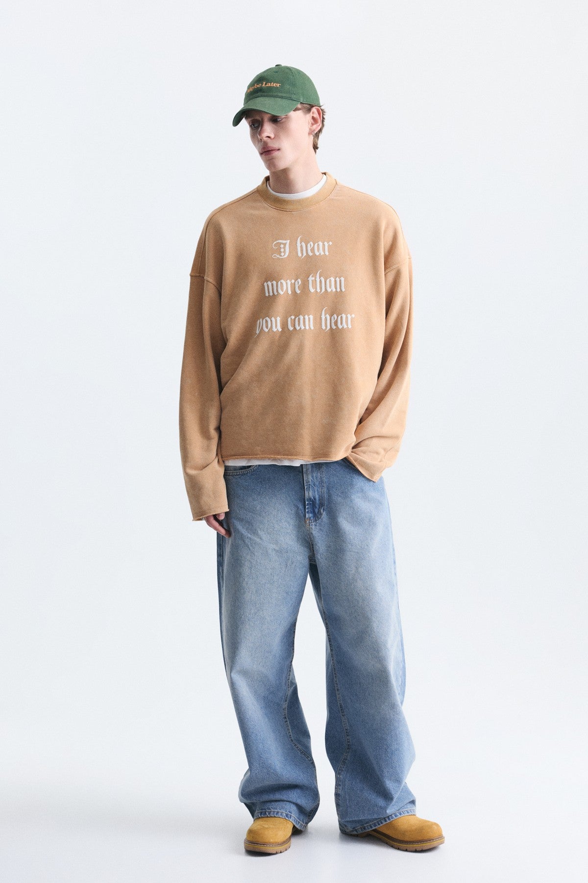Boxy Fit Yazılı Sweatshirt