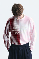 Çift Renk Çizgili Sweatshirt