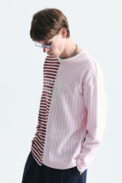 Çift Renk Çizgili Sweatshirt