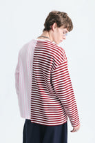 Çift Renk Çizgili Sweatshirt