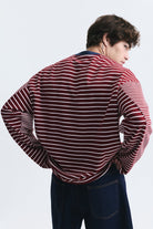 Kontrast Yaka Çizgili Sweatshirt