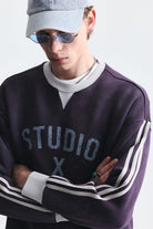 Kontrast Yaka Oversize Sweatshirt