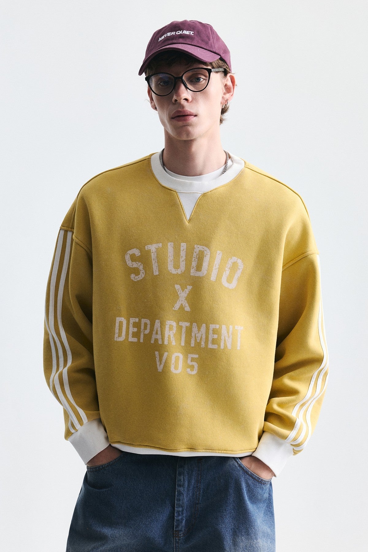 Kontrast Yaka Oversize Sweatshirt