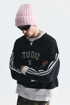 Kontrast Yaka Oversize Sweatshirt