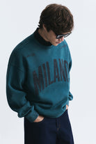 Milano Baskılı Oversize Sweatshirt