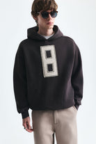 Numara Baskılı Oversize Sweatshirt