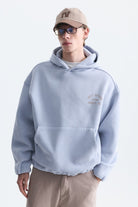 Oversize Baskılı Kapüşonlu Sweatshirt