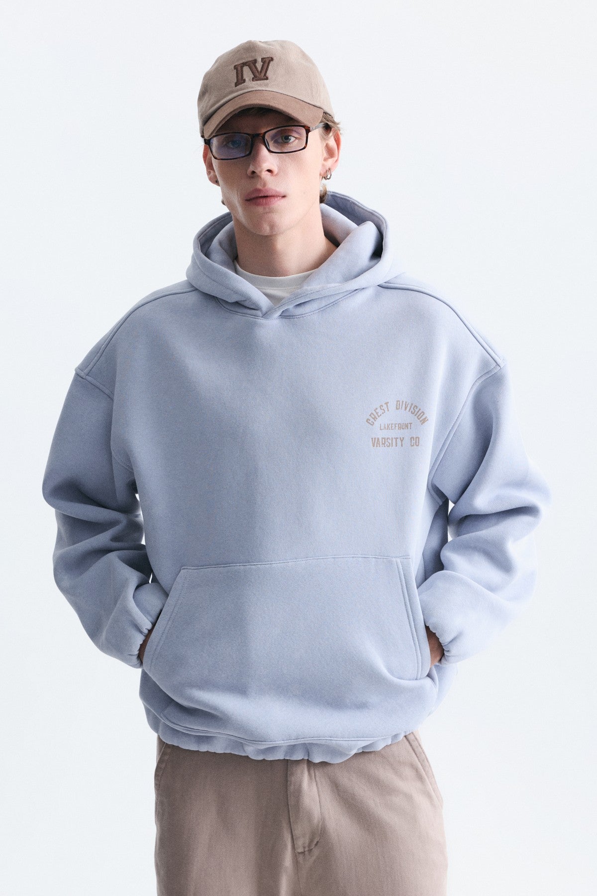Oversize Baskılı Kapüşonlu Sweatshirt