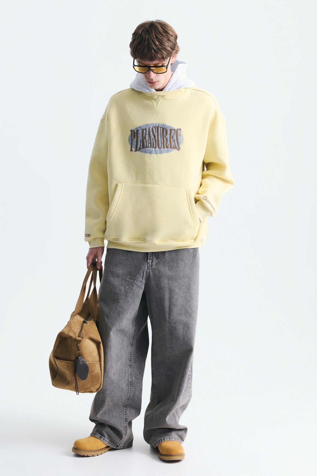 Oversize Baskılı Kapüşonlu Sweatshirt V70-266