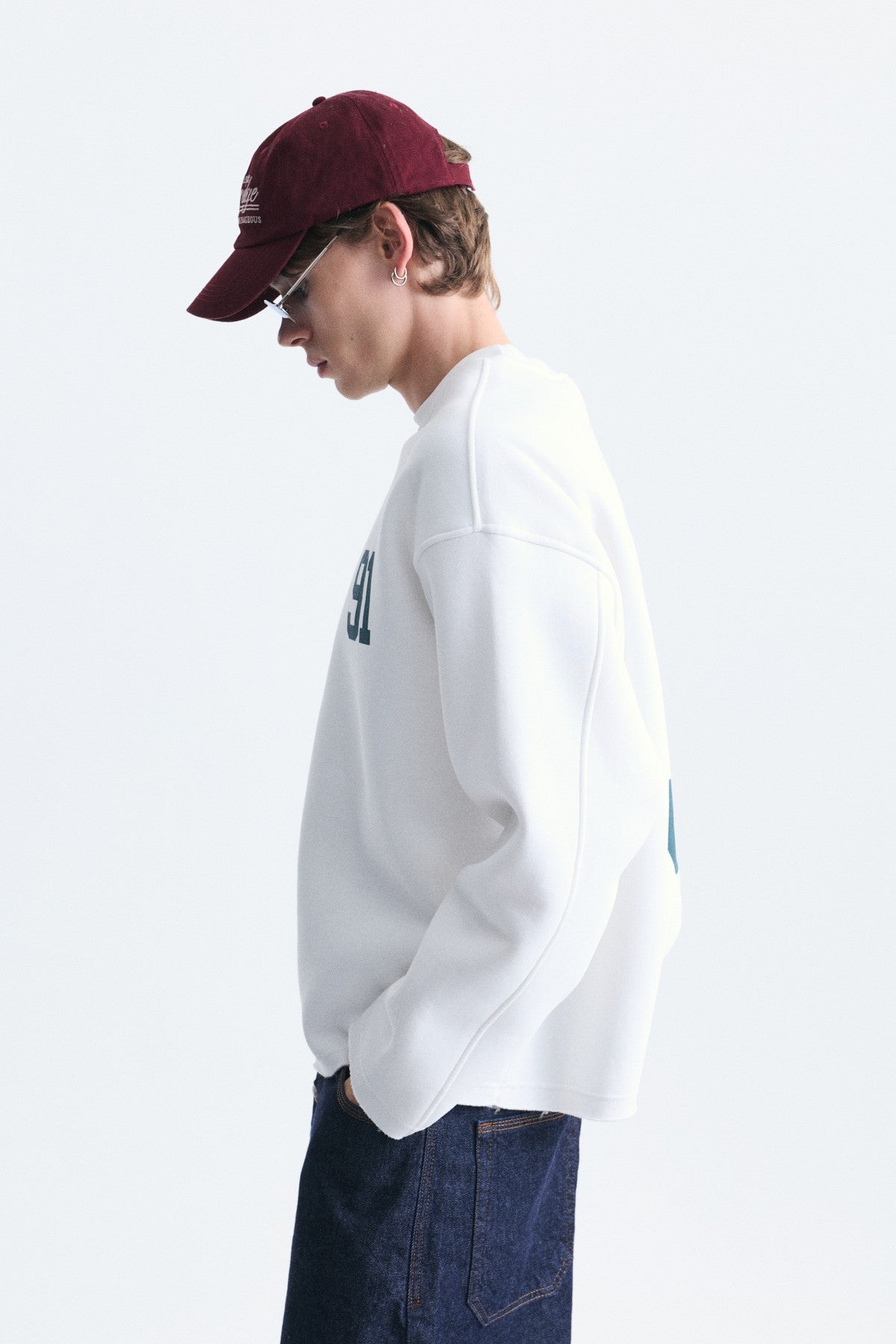 Oversize Baskılı Sweatshirt