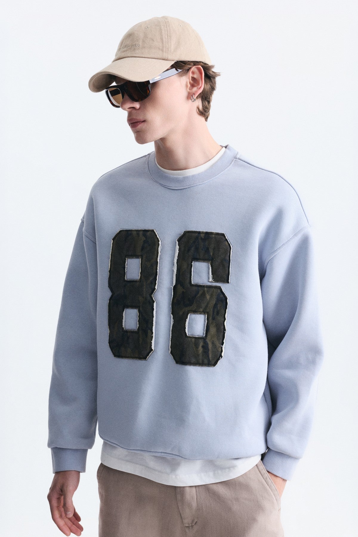 Oversize Bisiklet Yaka Sweatshirt
