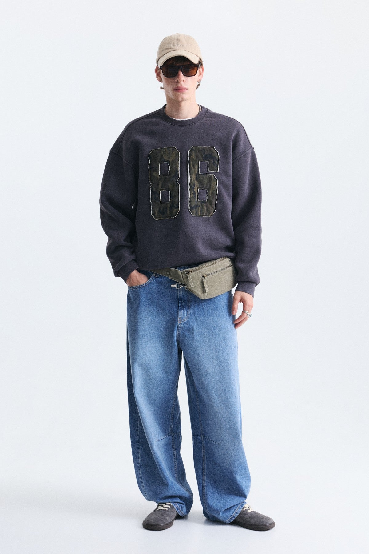 Oversize Bisiklet Yaka Sweatshirt