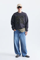 Oversize Bisiklet Yaka Sweatshirt