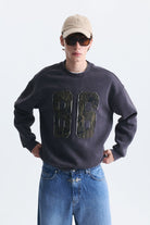 Oversize Bisiklet Yaka Sweatshirt