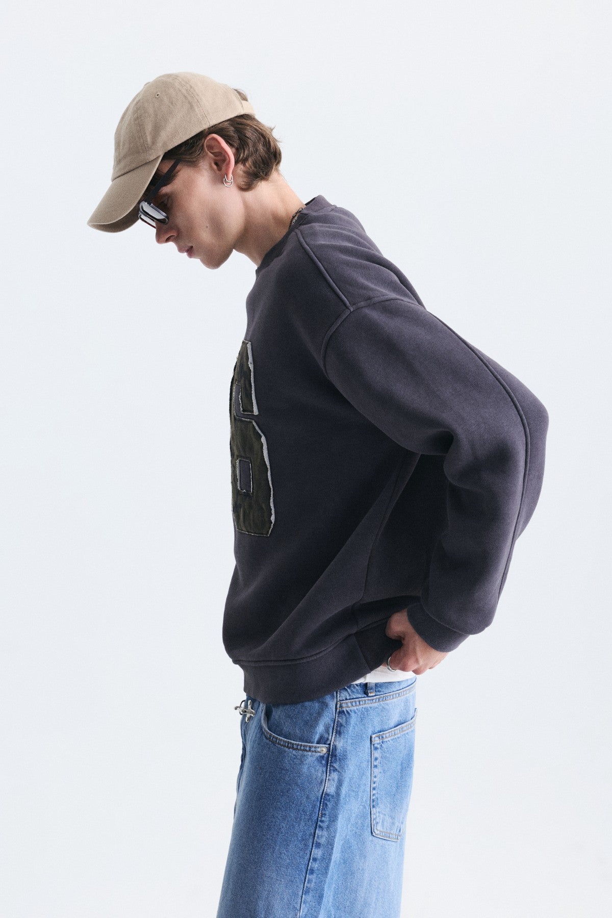 Oversize Bisiklet Yaka Sweatshirt