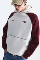 Renk Bloklu Kanguru Cepli Kapüşonlu Sweatshirt