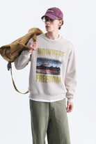 Oversize Yıkamalı Bisiklet Yaka Sweatshirt