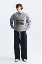 Oversize Yıkamalı Bisiklet Yaka Sweatshirt
