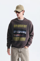 Oversize Yıkamalı Bisiklet Yaka Sweatshirt