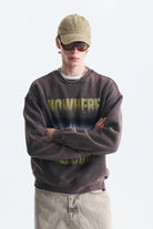 Oversize Yıkamalı Bisiklet Yaka Sweatshirt