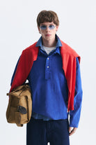 Relax Fit Polo Yaka Sweatshirt