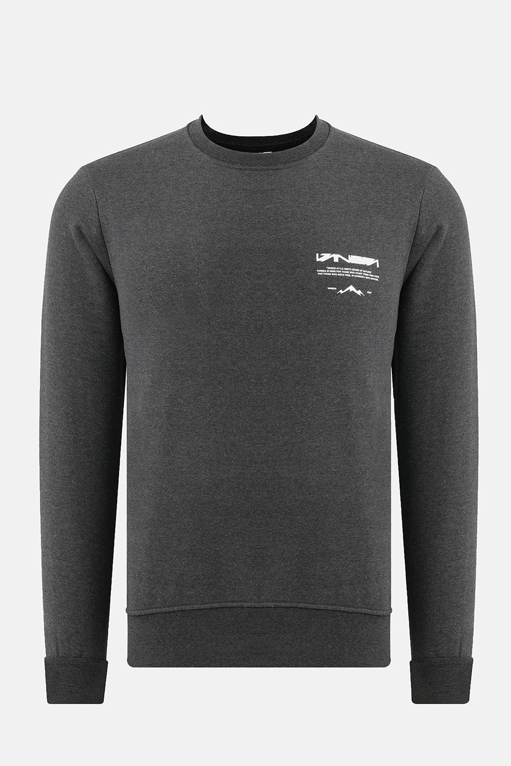 Vaneda-Bisiklet Yaka Regular Fit Next Unisex Sweatshirt Antrasit-1-fleurdirect.live