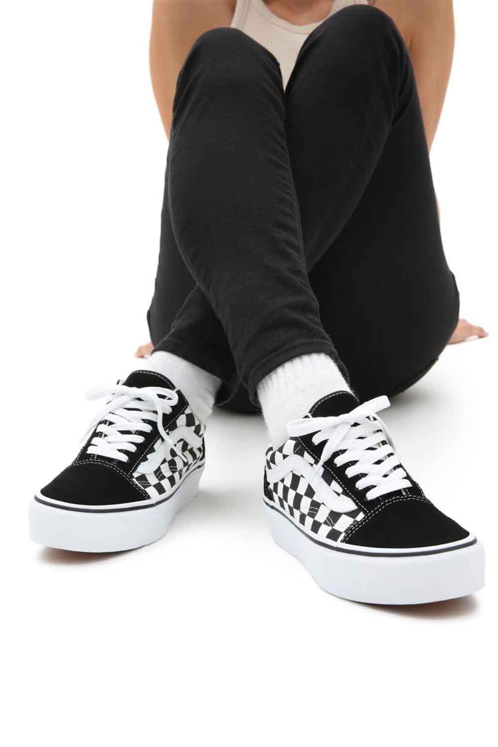 Vans-UA Old Skool Platform Checkerboard Black/True White-Sneakers-4-fleurdirect.live