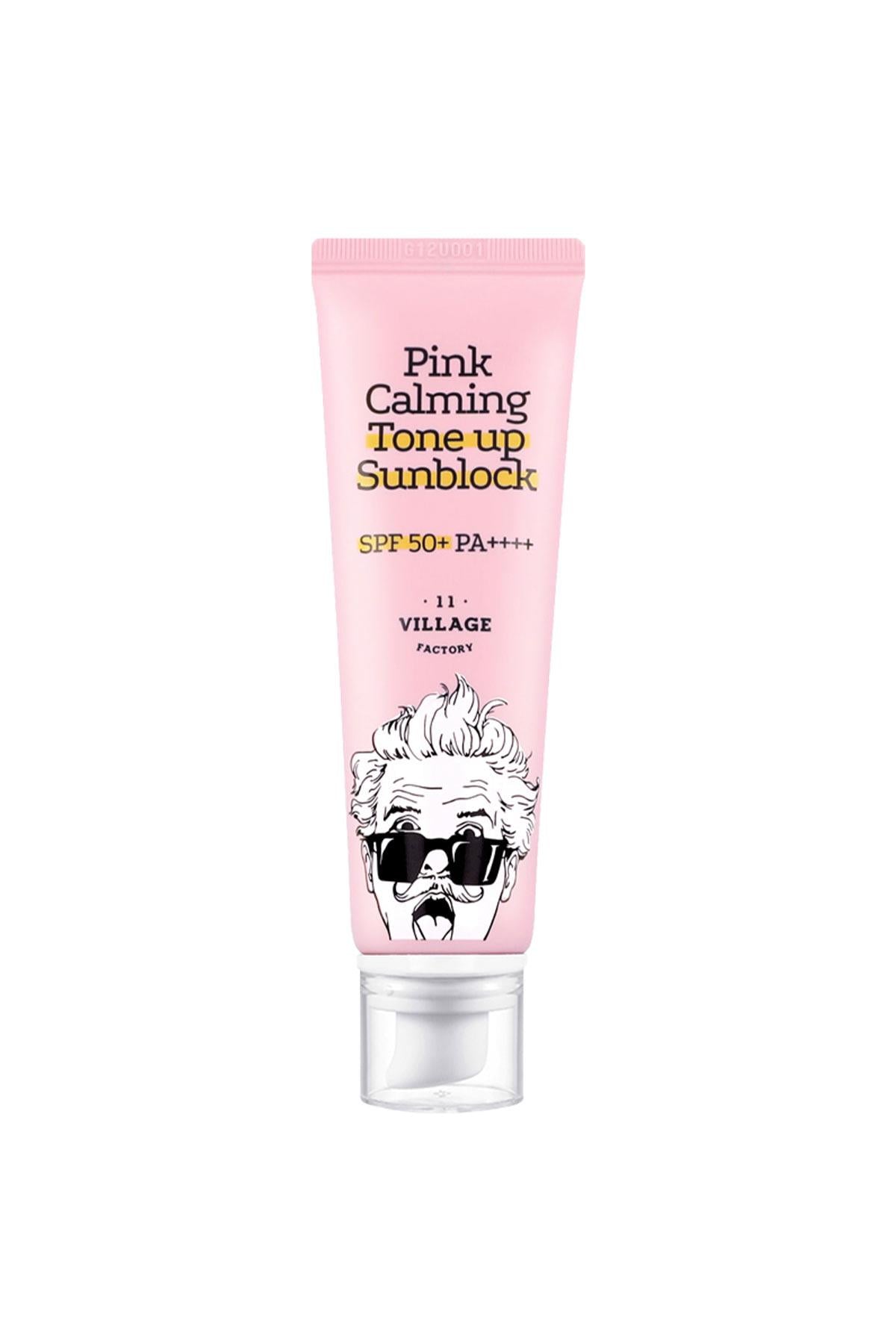 Village 11 Factory-Village 11 Factory Pink Calming Tone Up Sun Block Spf50+ Pa++++ 50ml Güneş Koruyucu & Makyaj Bazı-Güneş Koruyucu-1-fleurdirect.live