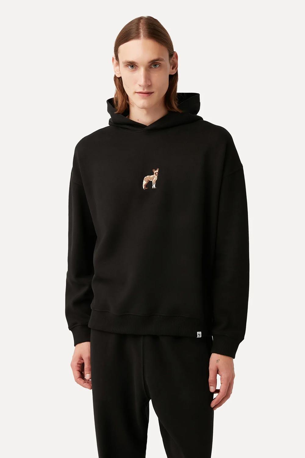 WWF Market-Afrika Yaban Köpeği Hoodie - Siyah-Sweatshirts & Hoodies-3-fleurdirect.live