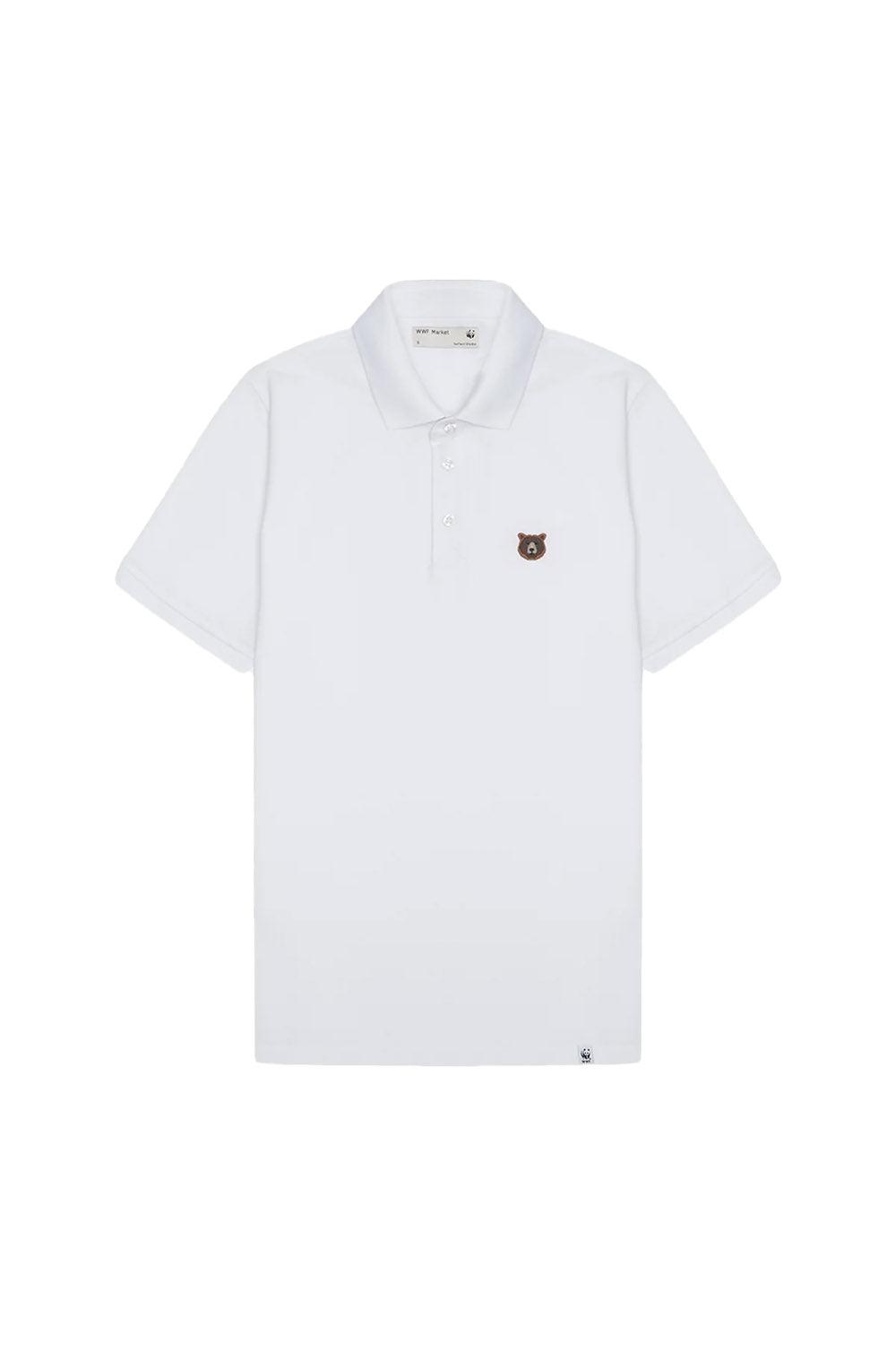 WWF Market-Bozayı Polo Yaka T-shirt - Beyaz-T-Shirts-1-fleurdirect.live
