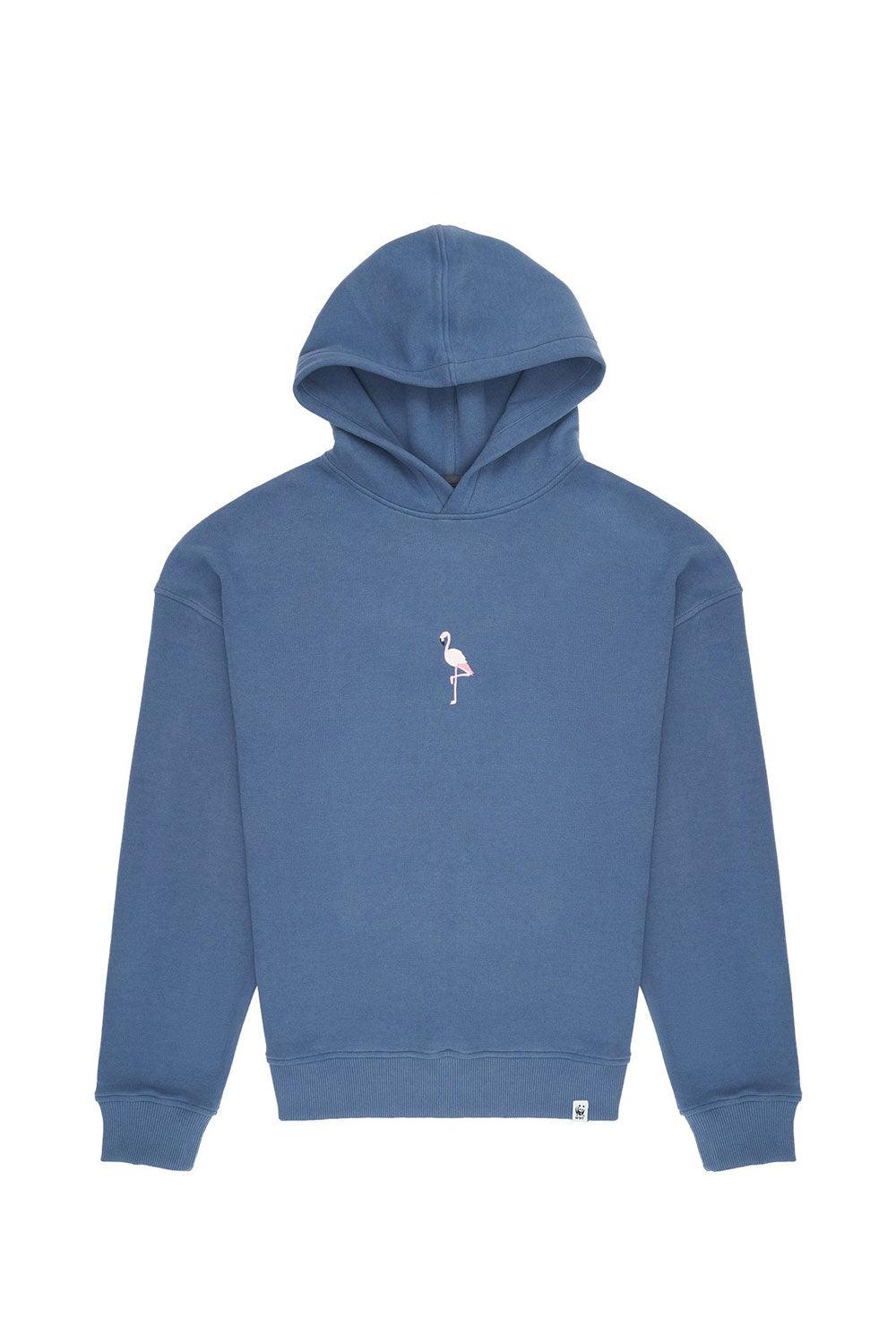 WWF Market-Flamingo Hoodie - Flint Mavi-Sweatshirts & Hoodies-1-fleurdirect.live