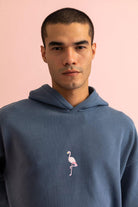 WWF Market-Flamingo Hoodie - Flint Mavi-Sweatshirts & Hoodies-9-fleurdirect.live