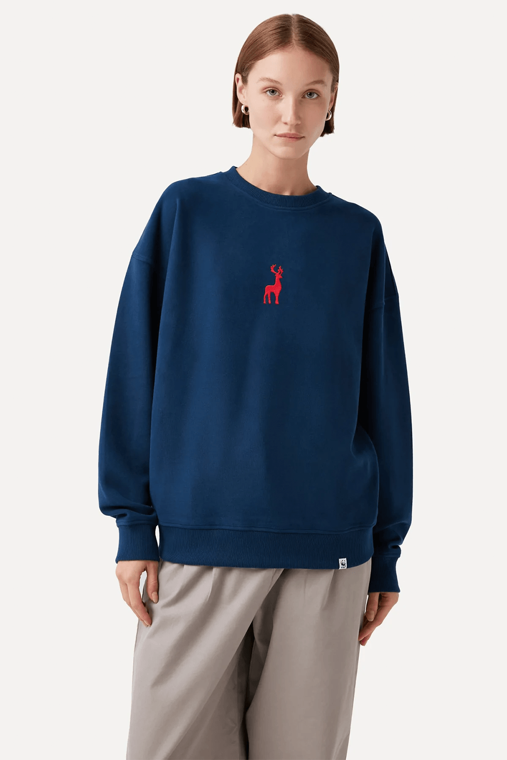 WWF Market-Geyik Sweatshirt - Lacivert-Sweatshirts & Hoodies-6-fleurdirect.live