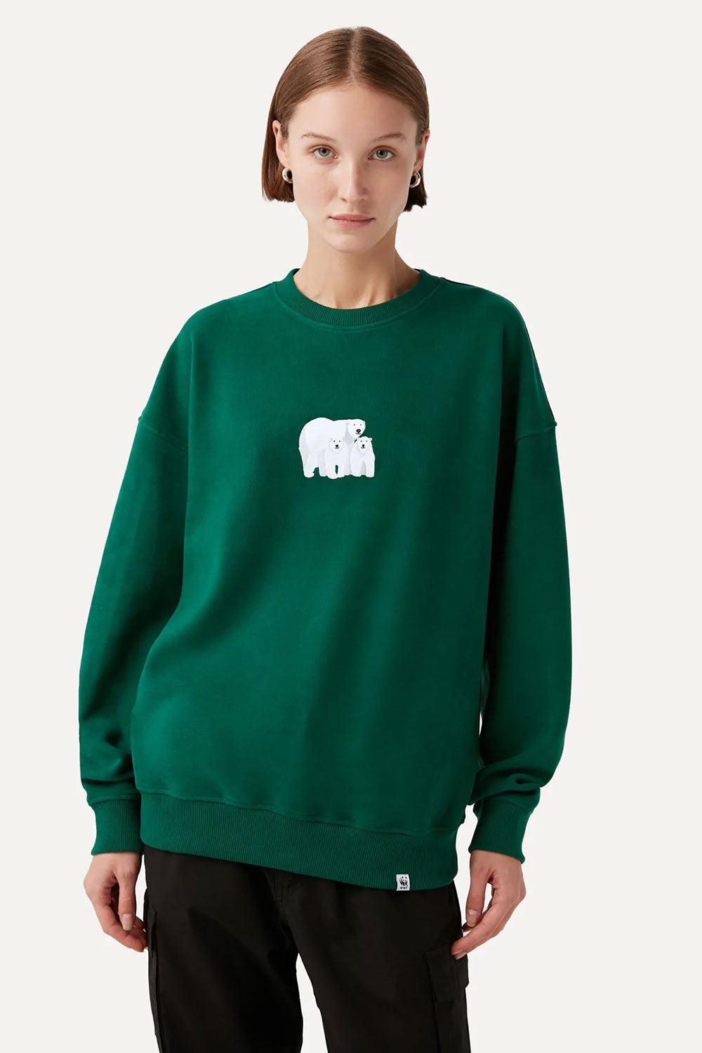 WWF Market-Kutup Ayıları Sweatshirt - Koyu Yeşil-Sweatshirts & Hoodies-4-fleurdirect.live