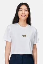 WWF Market-Monark Kelebeği Crop T-shirt - Beyaz-T-Shirts-3-fleurdirect.live