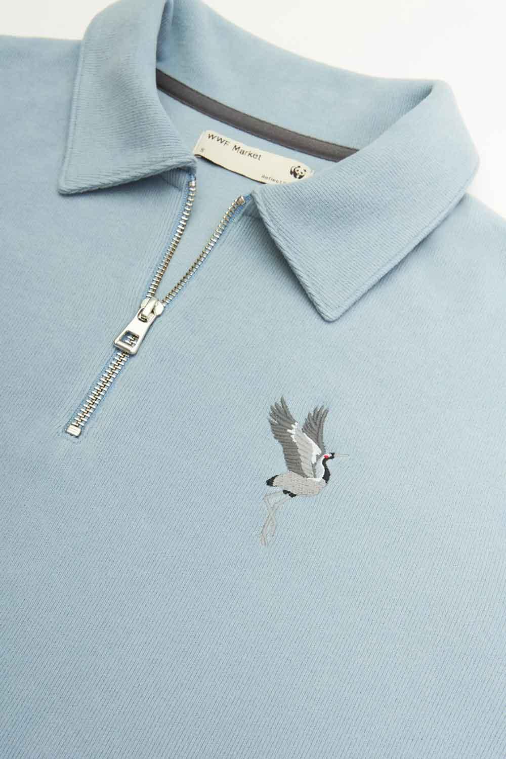 WWF Market-Turna Kuşu Polo Yaka Sweatshirt - Mavi-Sweatshirts & Hoodies-2-fleurdirect.live