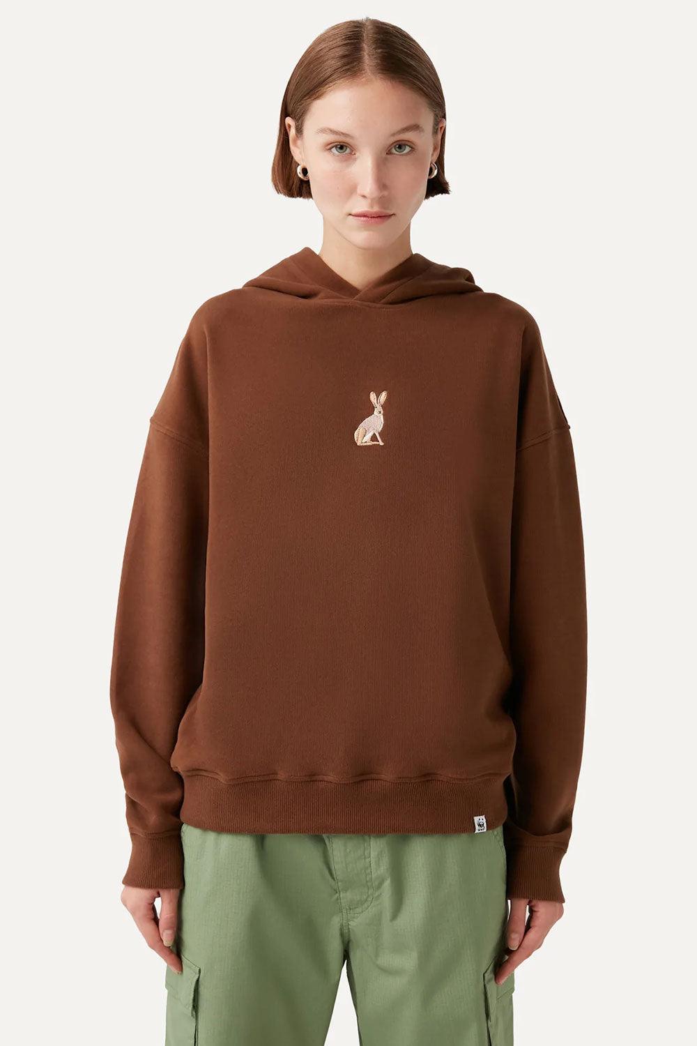 WWF Market-Yaban Tavşanı Hoodie - Kahverengi-Sweatshirts & Hoodies-4-fleurdirect.live