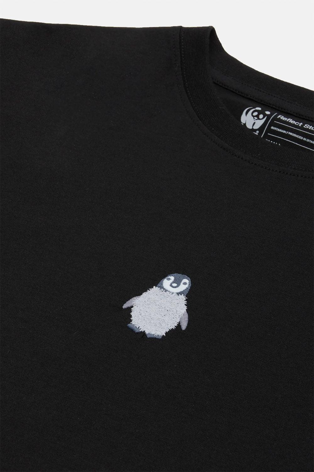 WWF Market-Yavru İmparator Penguen Crop T-shirt - Siyah-T-Shirts-2-fleurdirect.live