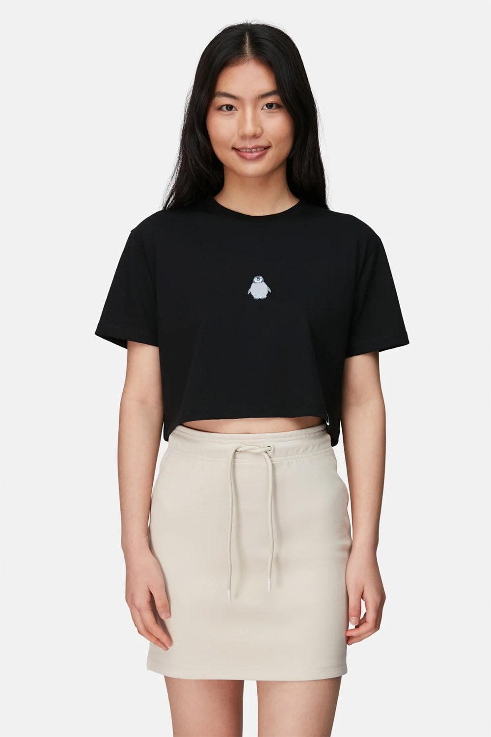 WWF Market-Yavru İmparator Penguen Crop T-shirt - Siyah-T-Shirts-3-fleurdirect.live