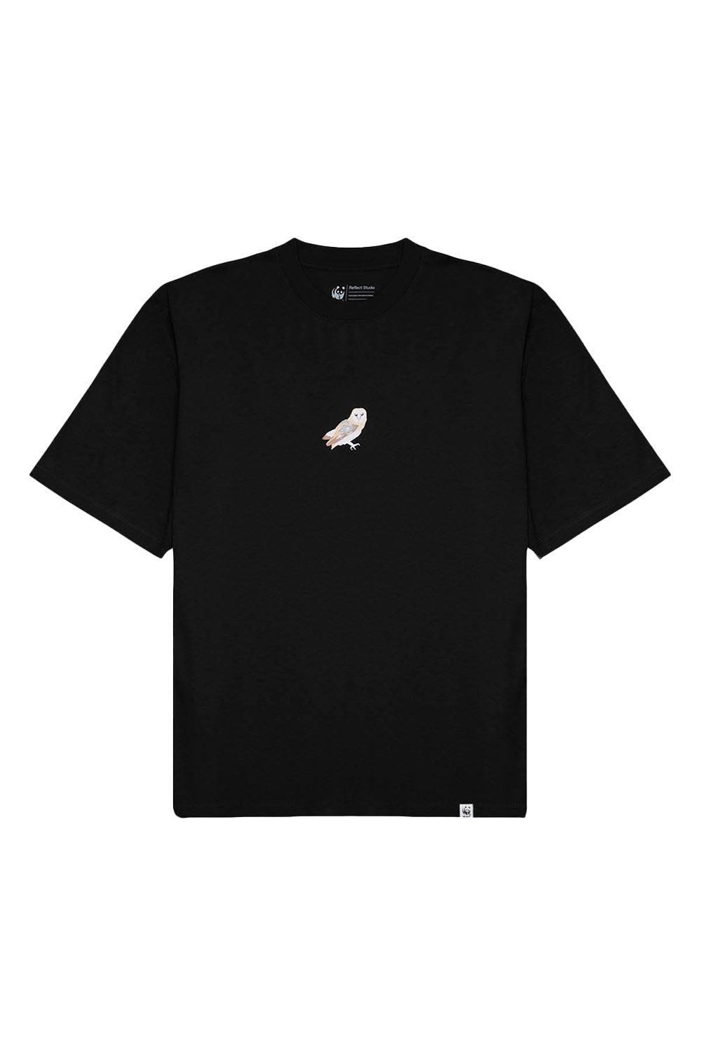 WWF Market-Yer Baykuşu Oversize T-shirt - Siyah-T-Shirts-1-fleurdirect.live