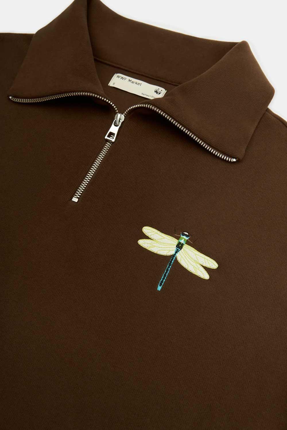 WWF Market-Yusufçuk Q-Zip Sweatshirt - Kahverengi-Sweatshirts & Hoodies-2-fleurdirect.live