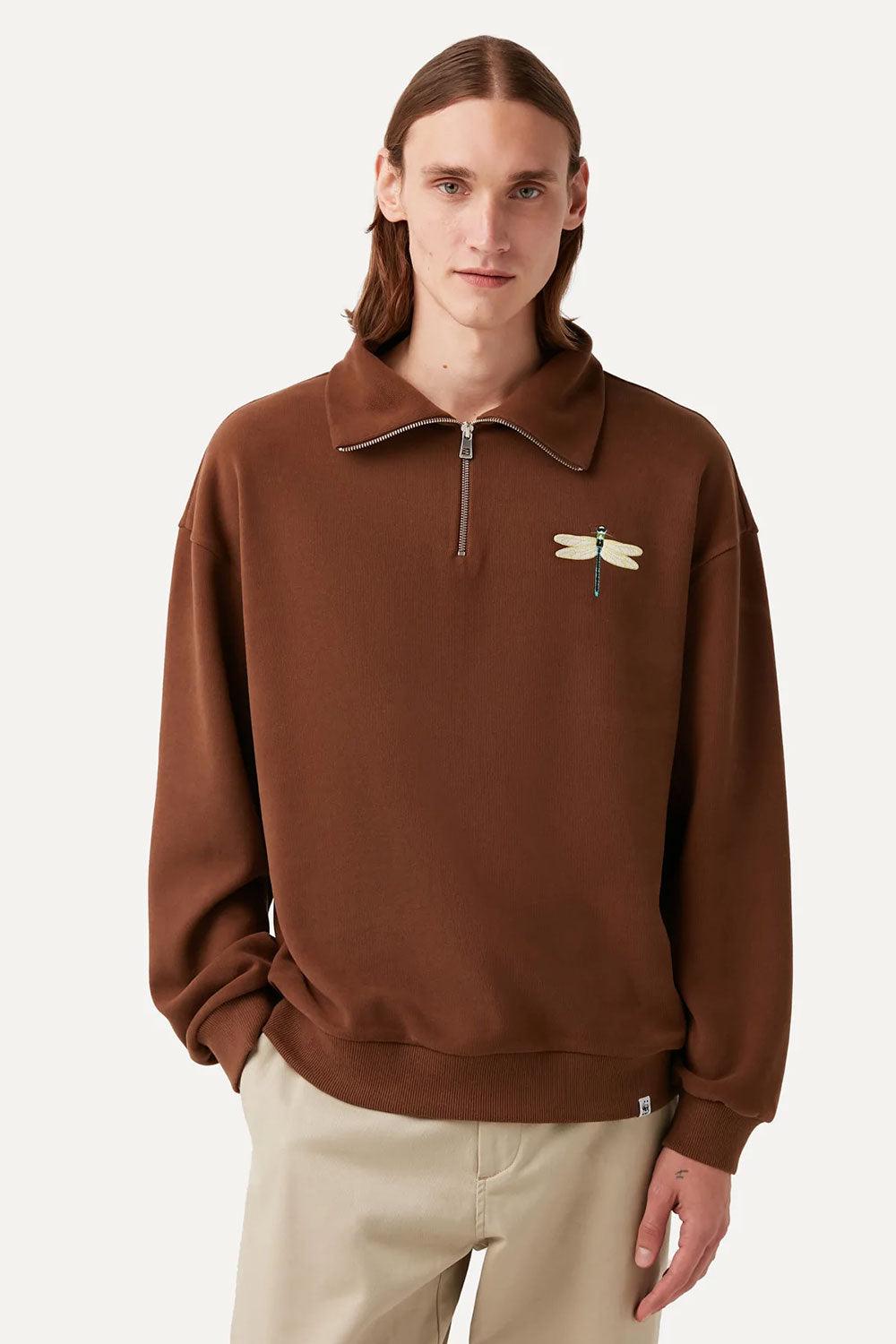 WWF Market-Yusufçuk Q-Zip Sweatshirt - Kahverengi-Sweatshirts & Hoodies-3-fleurdirect.live