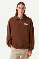 WWF Market-Yusufçuk Q-Zip Sweatshirt - Kahverengi-Sweatshirts & Hoodies-3-fleurdirect.live